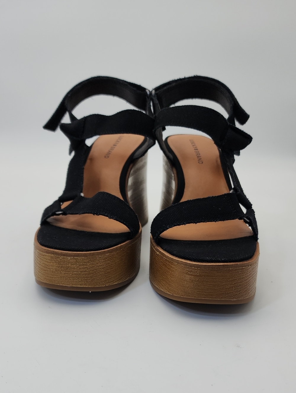 Lucky Brand Demmia Black Canvas Platform Wedge NWOT Size 8 - Picture 2 of 13